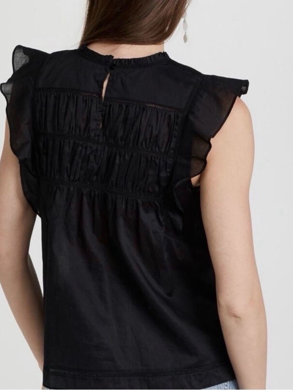 Rails Filomena Flutter Sleeve Top Black - Picture 2 of 5